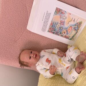 Reborn Baby Doll in White and Colorful Outfit. He comes with box opening.